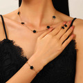 Conjunto Colar e Pulseira Sofisticado Preto e Dourado - Premium